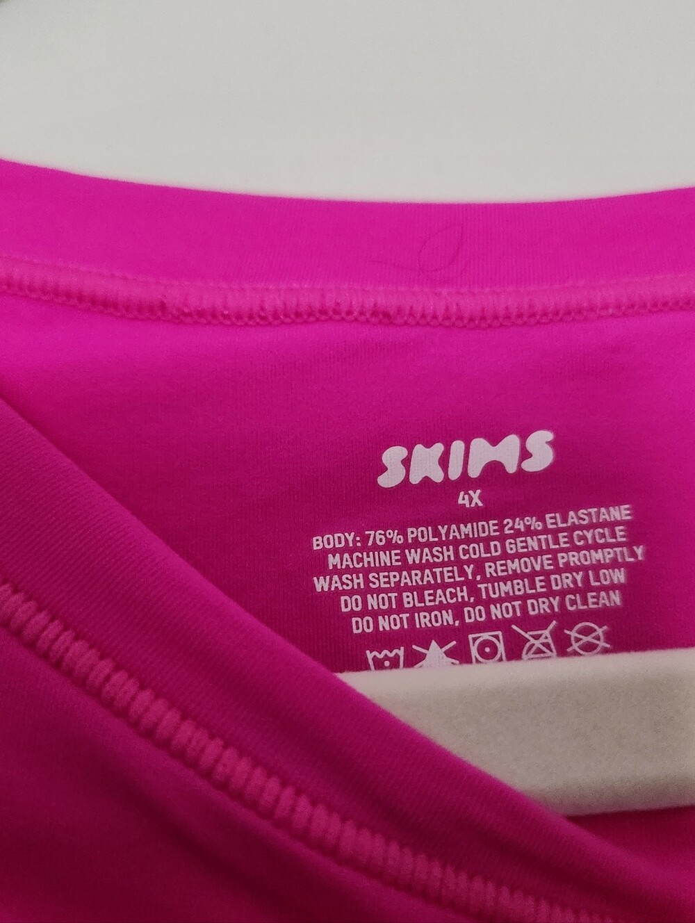 SKIMS Pink Bodysuit Top with Short Sleeves Women's Size 4x - Picture 4 of 5